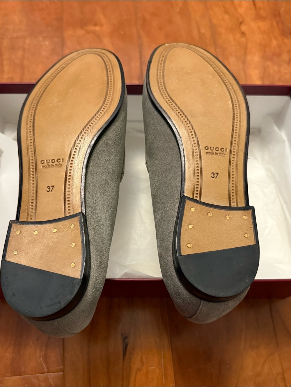 Women's Suede Bit-Detail Slip-On Loafers in Light Gray size 7 (EU37) - Picture 8 of 11